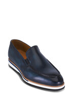 Bontoni Calf Leather Loafers Size 11.5 Blue #luxury #bougie Bontoni - Dark Blue Soft Grain Leather Loafer | Mitchell Stores main image 3