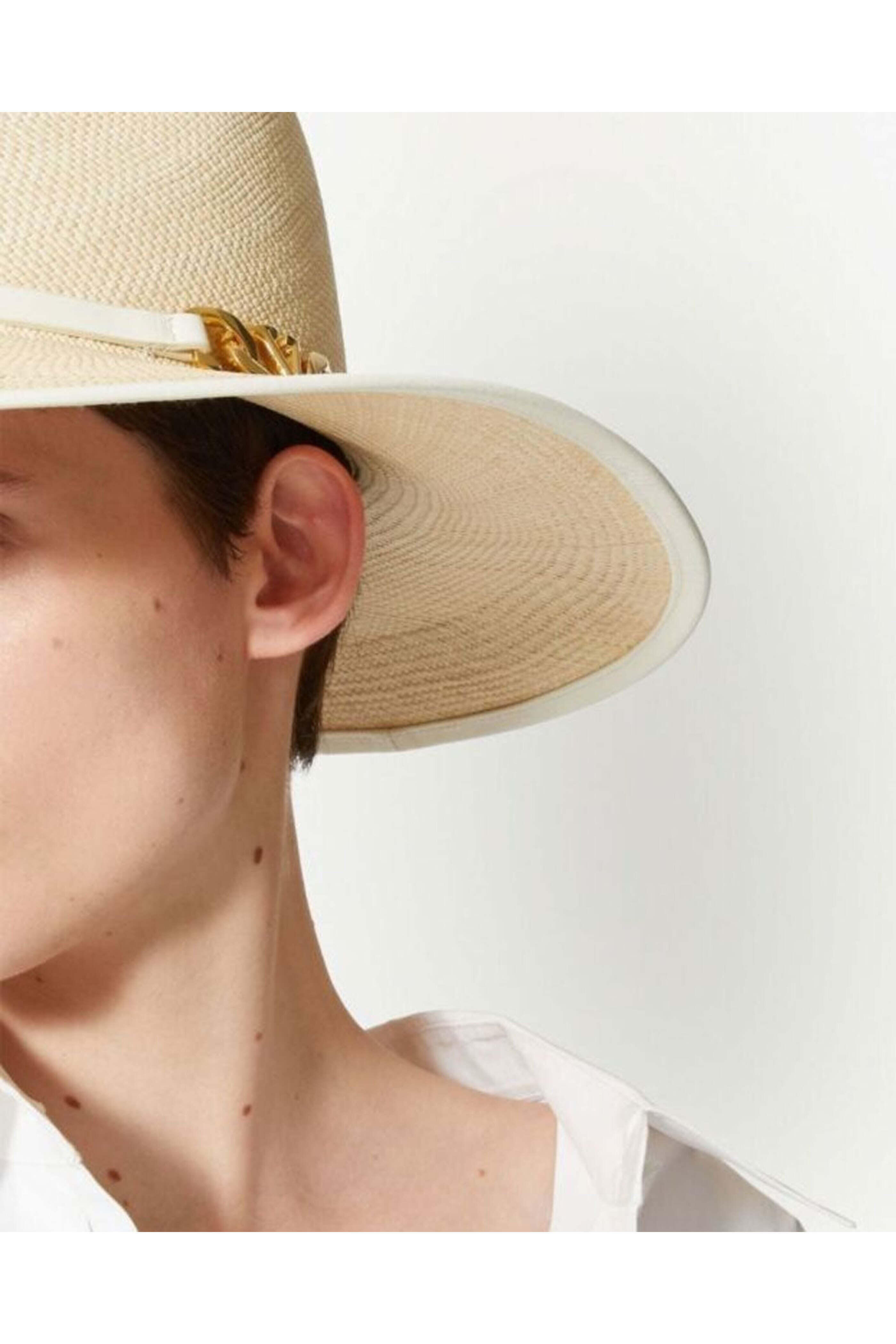 Valentino Garavani - Vlogo Chain Hat in Natural