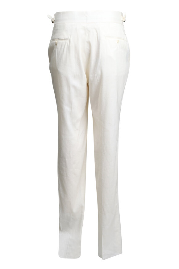 パンツ BRUNELLO CUCINELLI WHITE COTTON PANTS Brunello Cucinelli - Snow White Cotton Gabardine Pant