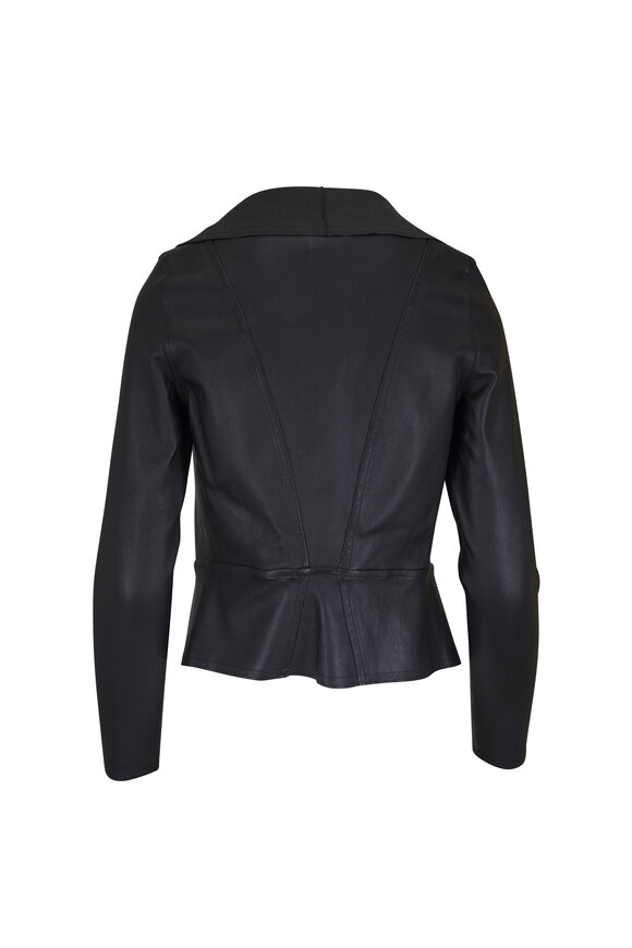 KZ_K Studio Drape Black Leather Jacket - view 2