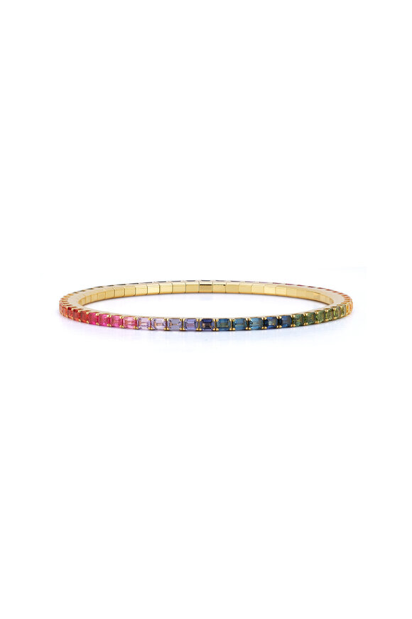 Extensible by Demeglio - Rainbow 7CT Sapphire Stretch Tennis Bracelet