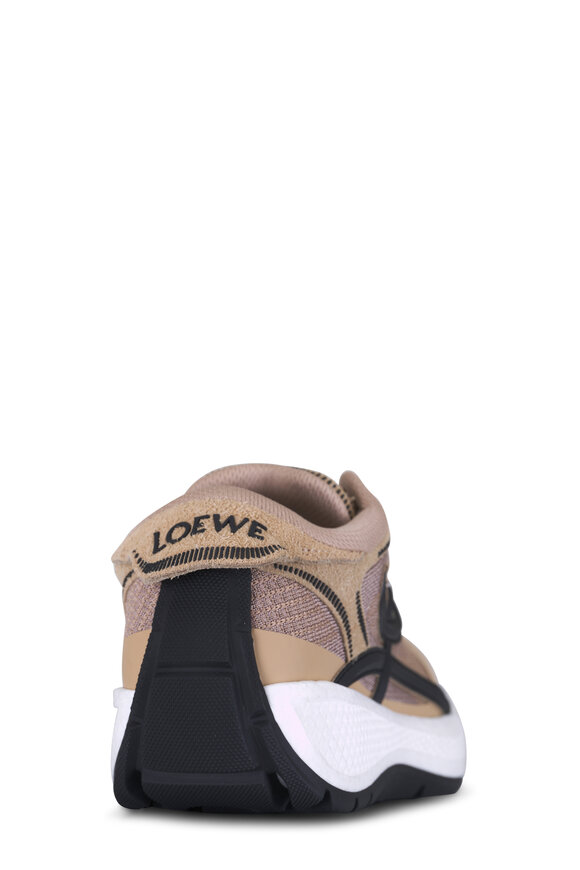 Loewe Pogo Beige & Black Knit & Suede Sneaker - view 4