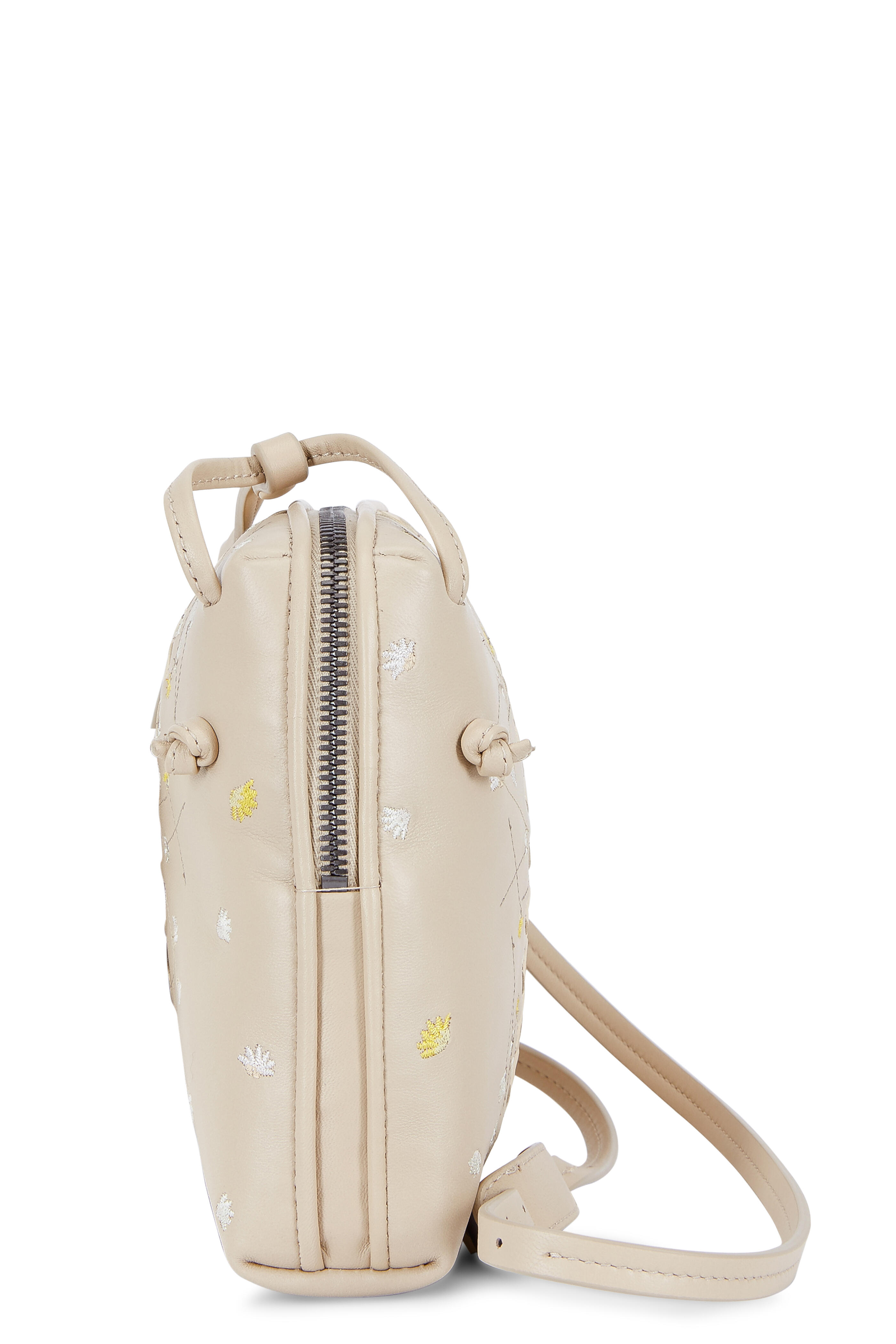 Bottega Veneta - Pillow Light Taupe Floral Embroidered Crossbody