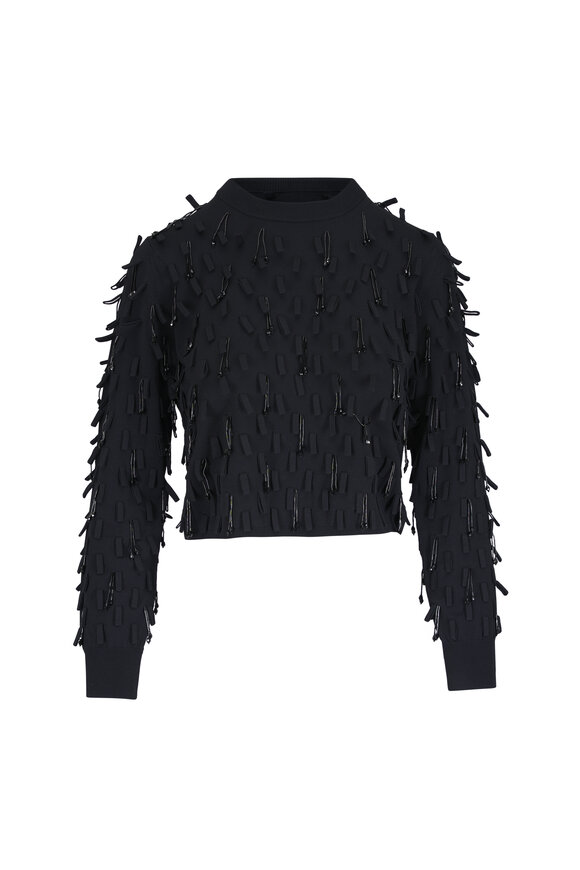 Simkhai Myra Black Embellished Knit Top - view 1