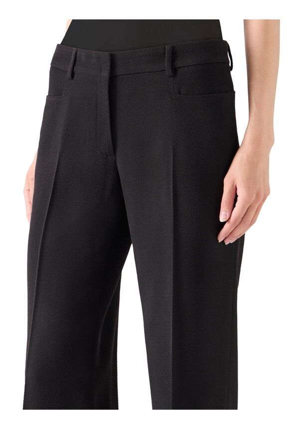 Akris Punto Mikka Espresso Wool Tricotine Straight-Leg Pant - view 6