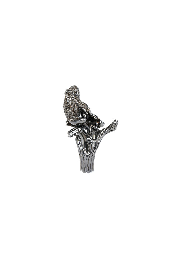 Loren Jewels - Sterling Silver Pavé Diamond Frog Ring