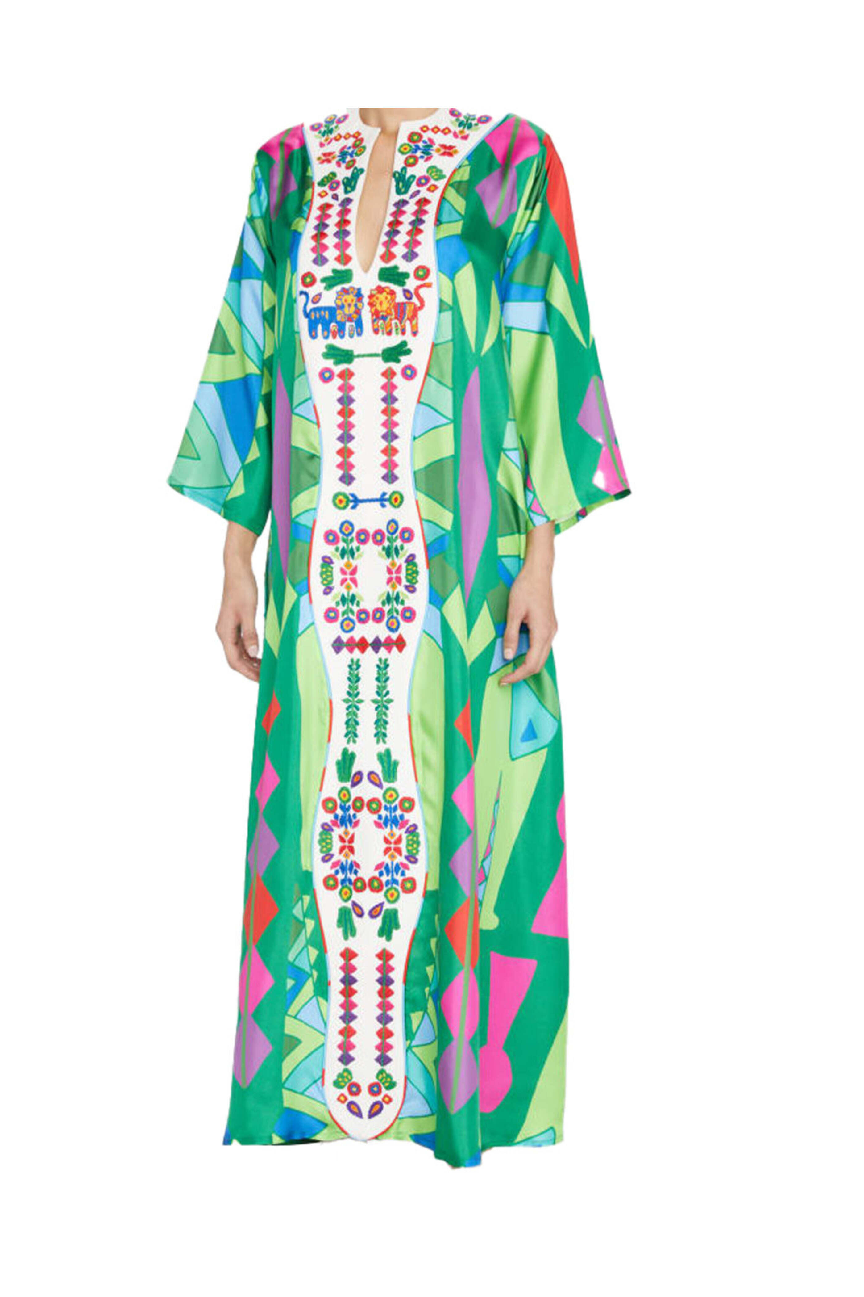 Rianna + Nina - Krokodilos Geometria Plastron Dress Lauren