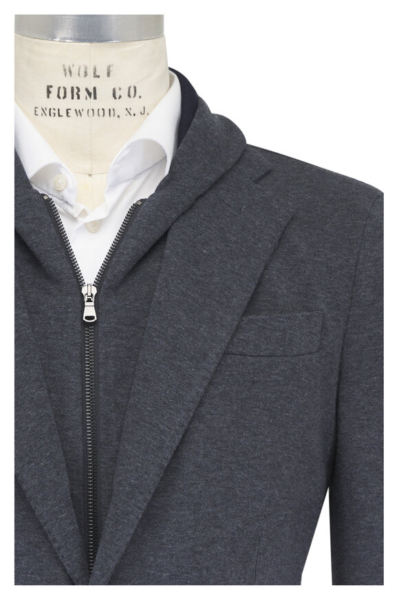 Tiki Charcoal Gray Jersey Dickey Jacket - view 1