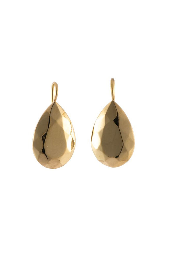 Sylva & Cie Gold Faceted Drop Earrings