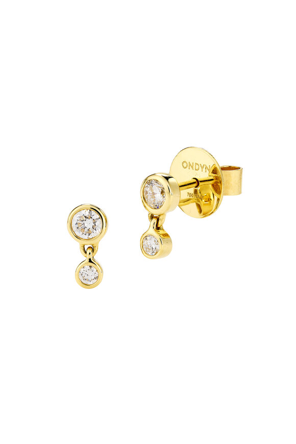 Ondyn 18k Yellow Gold Vera Single Drop Stud