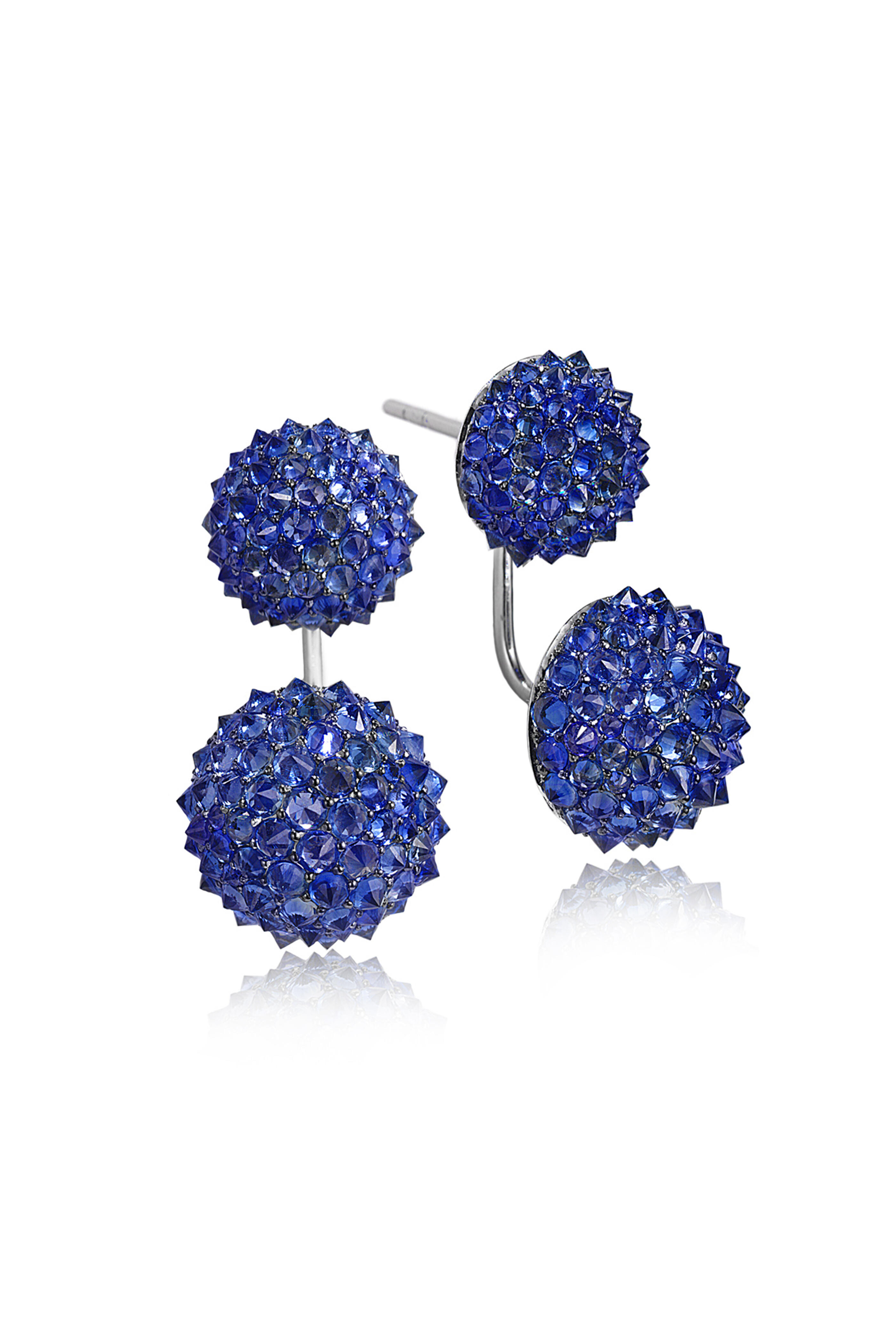 Nam Cho - 18k Blue Sapphire "Spike" Convertible Earrings
