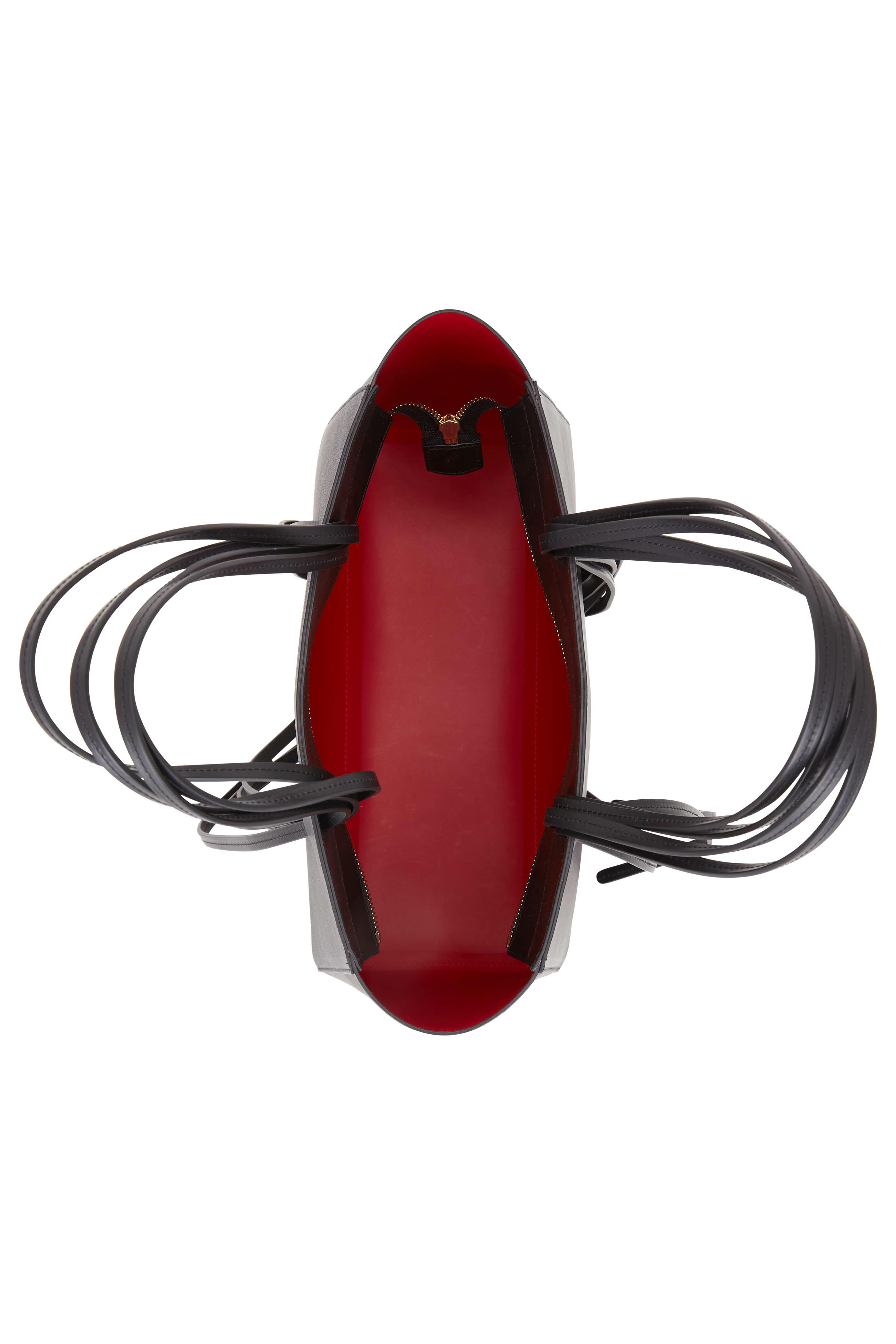 Mansur Gavriel - Black & Red Leather Fringed Tote Bag