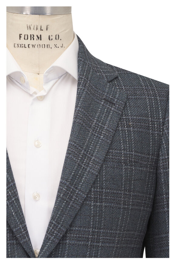Brioni Olive Plaid Wool, Silk & Cashmere Sportcoat - view 1