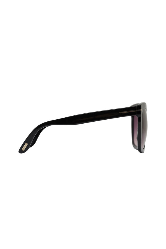 Tom Ford Eyewear - Karmen 55 Square Shiny Black Sunglasses