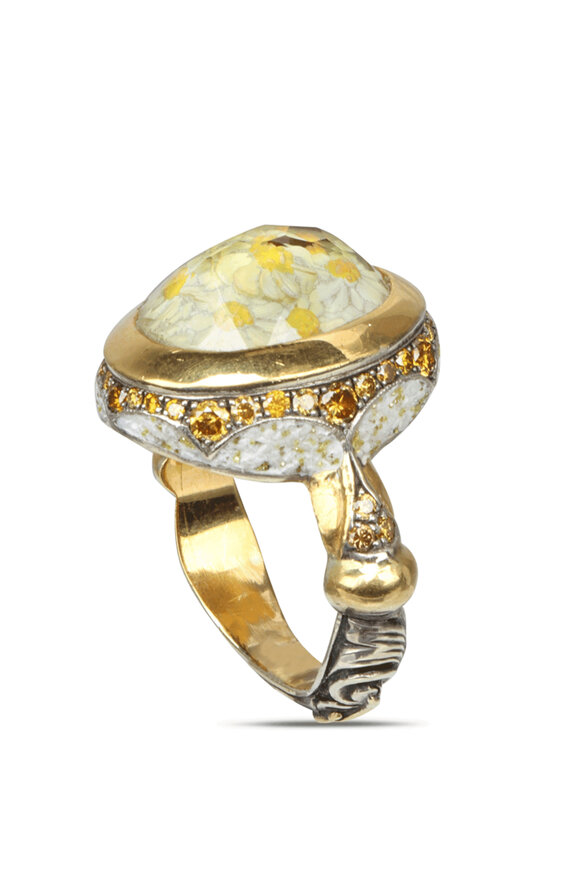 Sevan Bicakci Lemon Topaz Daisy Rock Ring - view 1