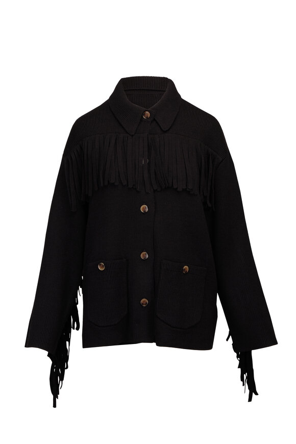 The Great Black Western Fringe Sweater Jacket - view 1