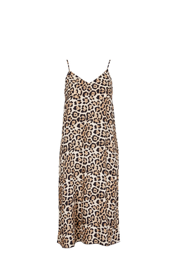 A T M - Leopard Print Silk Dress