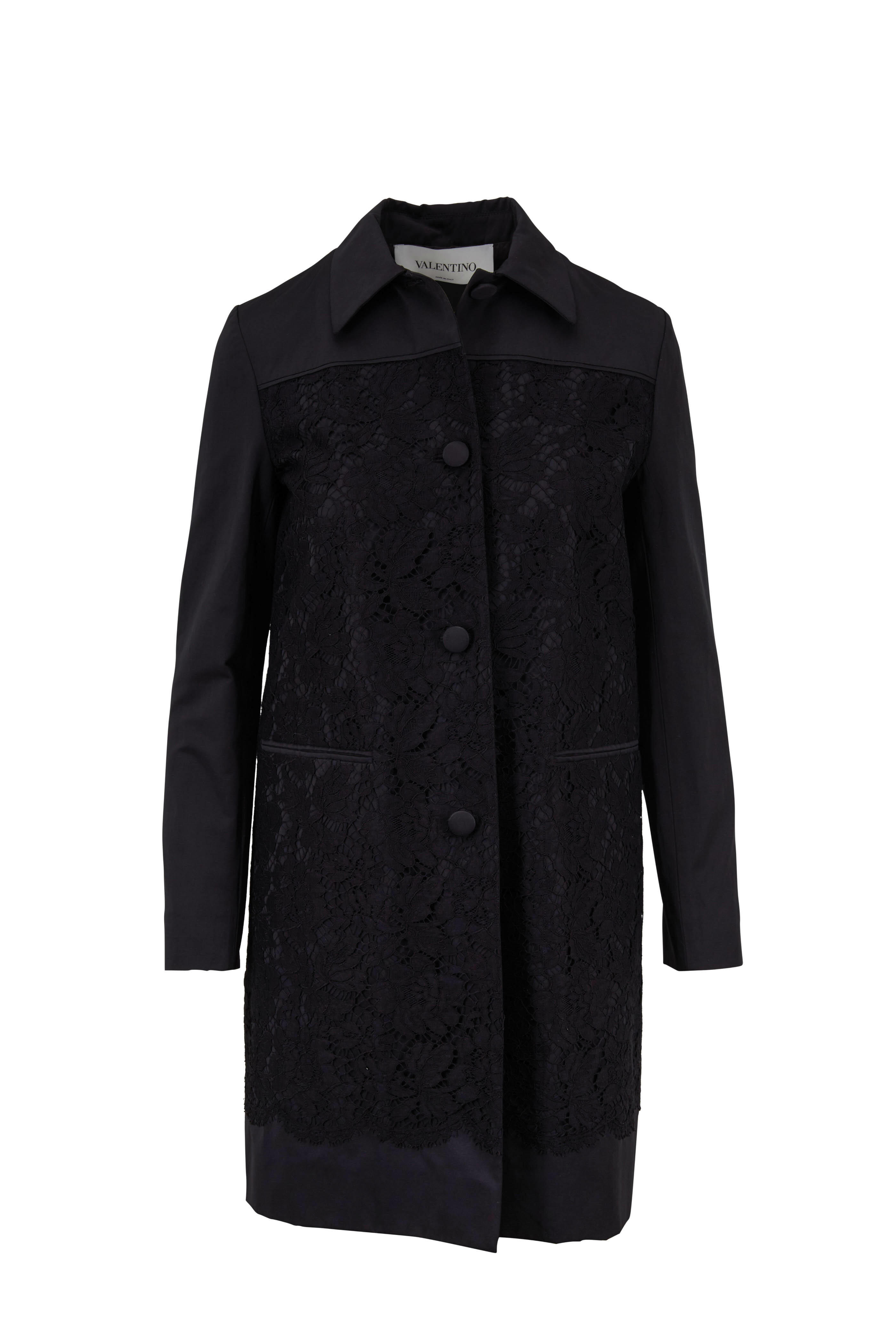 Valentino★素敵！Black Embroidered Patch/Poem Pea Coat NWT Valentino Black Embroidered Patch/Poem Pea Coat/Jacket