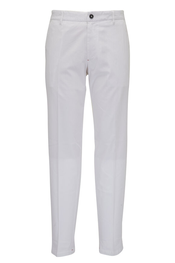 Isaia - White Stretch Cotton & Cashmere Five Pocket Pant