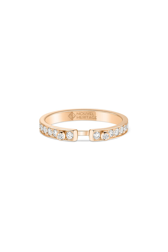 Nouvel Heritage 18k Rose Gold Diamond Tuxedo Eternity Band - view 2