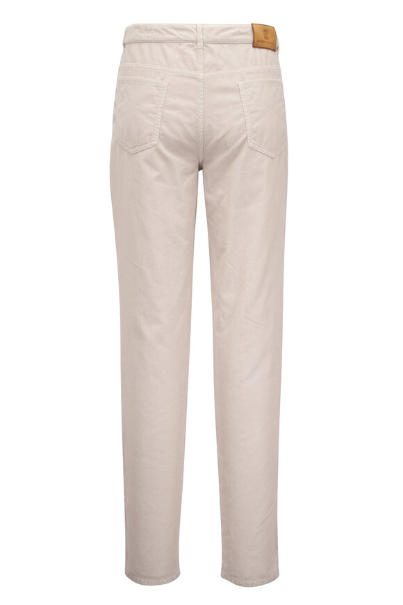 Brunello Cucinelli Fine Wale Beige Corduroy Five Pocket Pant - view 2