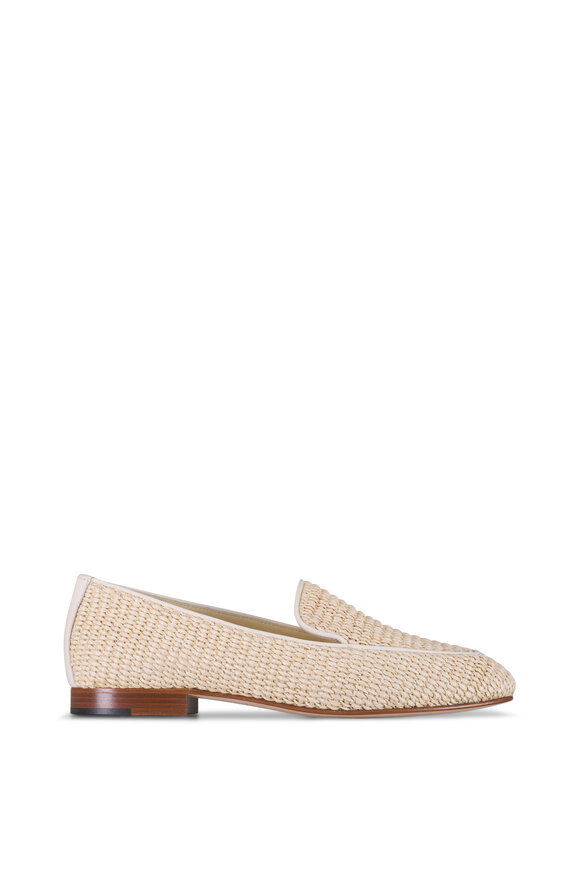 Manolo Blahnik Pitakara Cream Raffia Loafer - view 2
