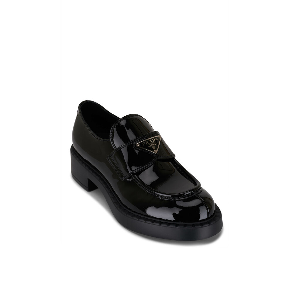 Prada - Chocolate Black Patent Leather Loafer, 50mm