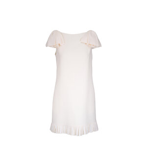 【関税込み】Valentino ミニドレス Valentino - Ivory Crepe Couture Ruffle Hem Dress