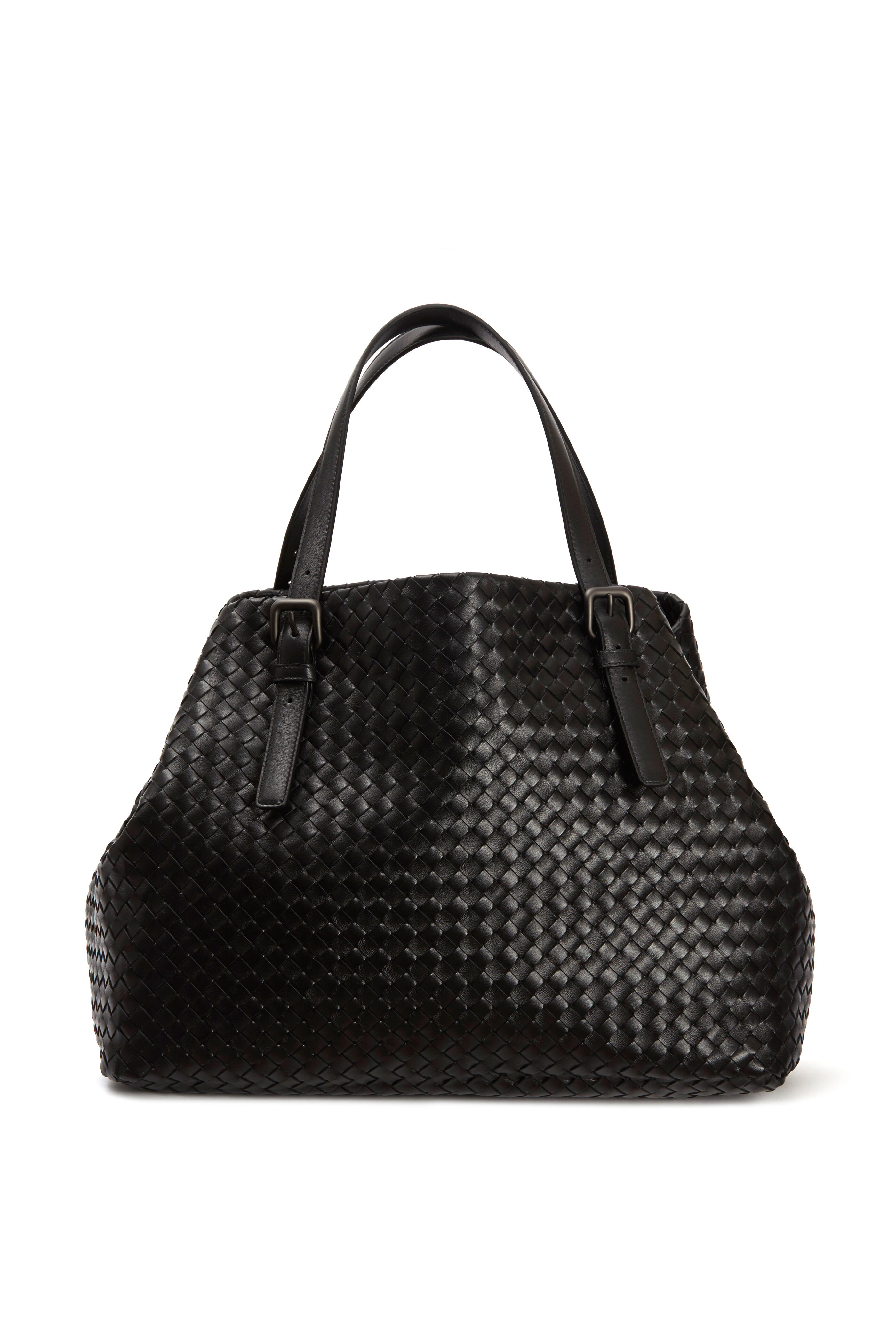 Bottega Veneta Cabas Black Intrecciato Leather Tote