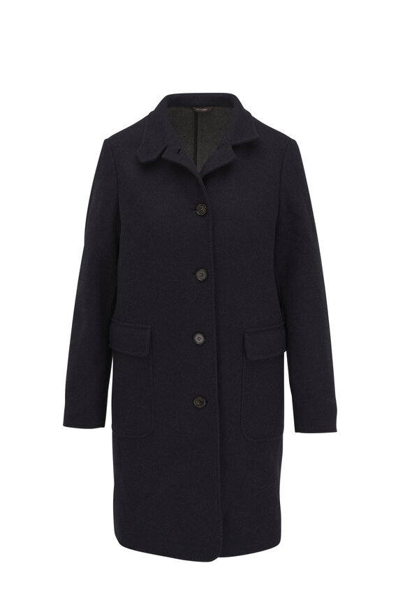 Bottega Veneta - Navy Light Double Wool Cashmere Coat