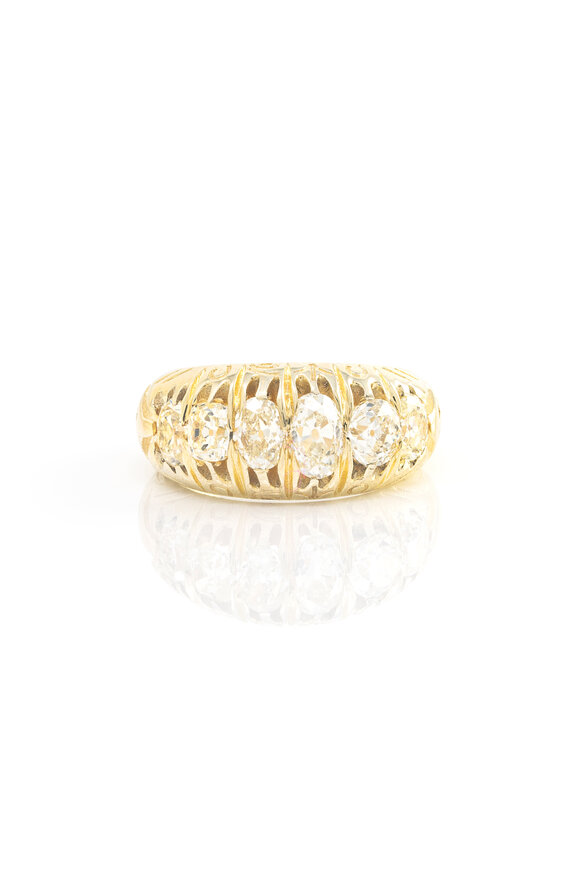 Jenna Blake 18k Yellow Gold Diamond Gypsy Victorian Ring