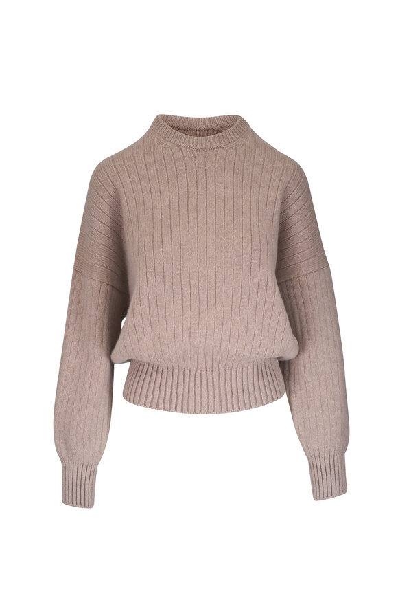 [美品]THE ELDER STATESMAN カシミアクッション beige The Elder Statesman - Oatmeal & White Palm Tree Cashmere Sweater
