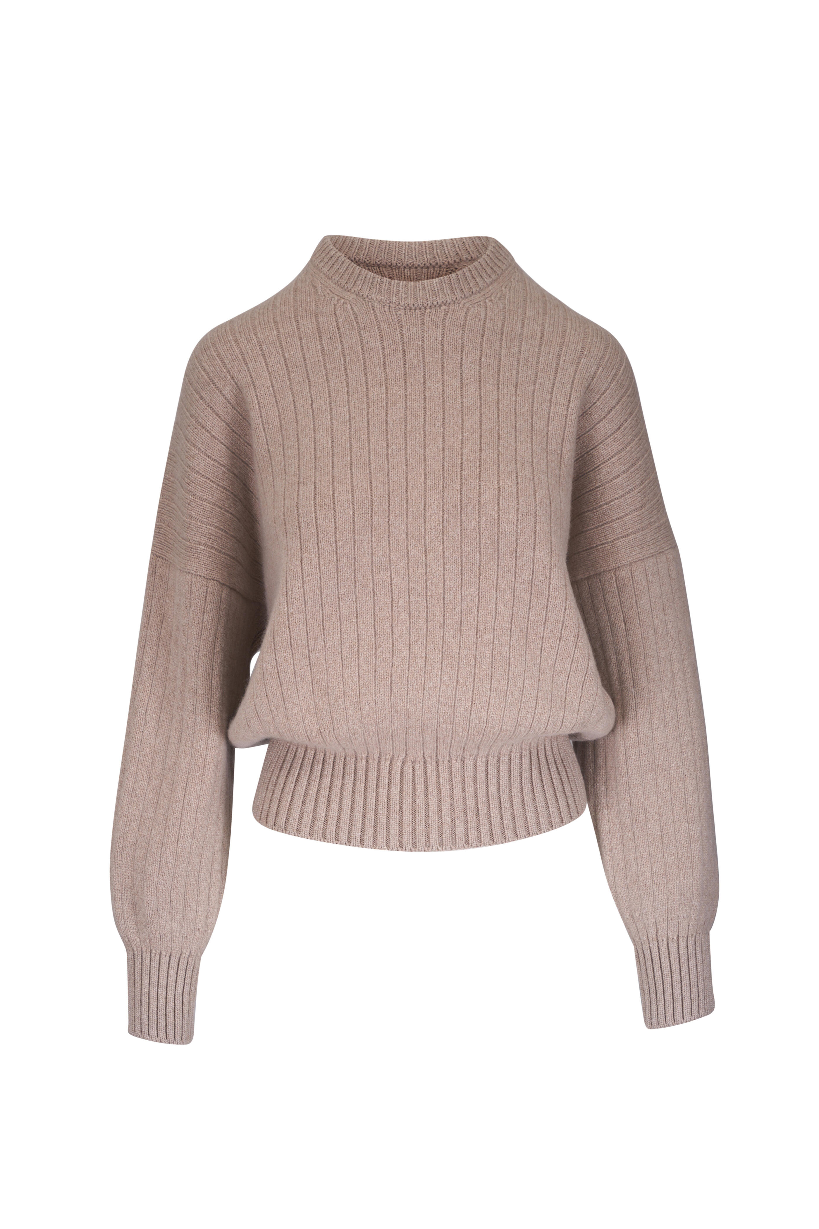Khaite - Lennox Putty Ribbed Cashmere Sweater