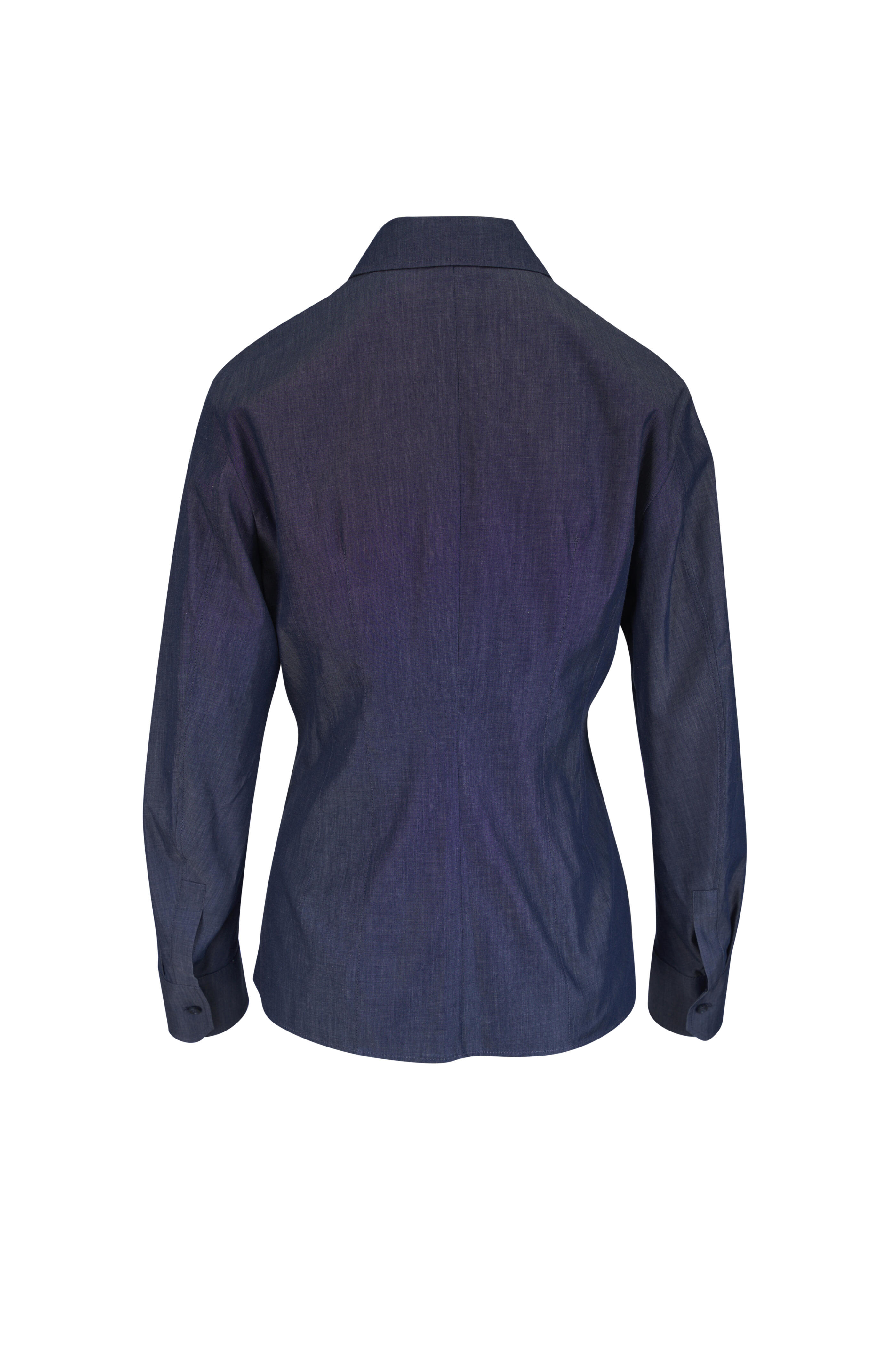 Akris - Fitted Blue Button-Up Shirt - view 2