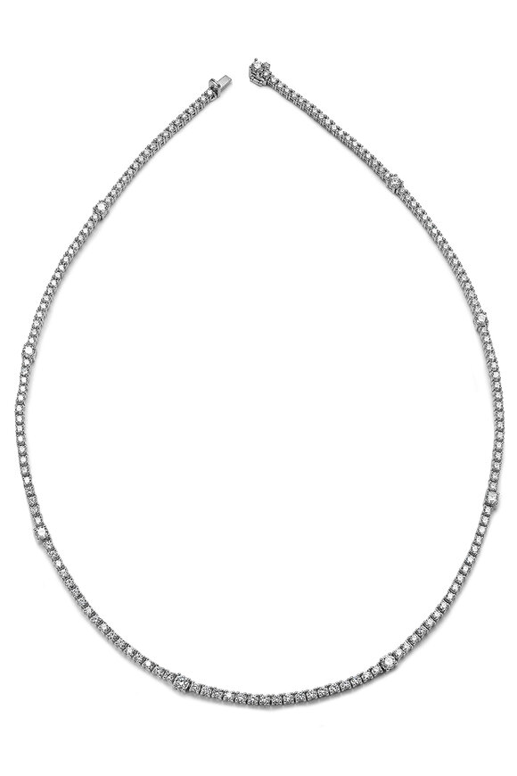 Nam Cho 18-karat White Gold Diamond Pave Riviera Necklace