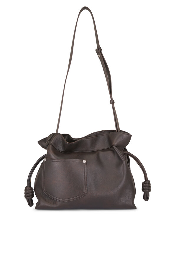 Loewe Medium Panta Flamenco Vintage Brown Leather Clutch - view 4
