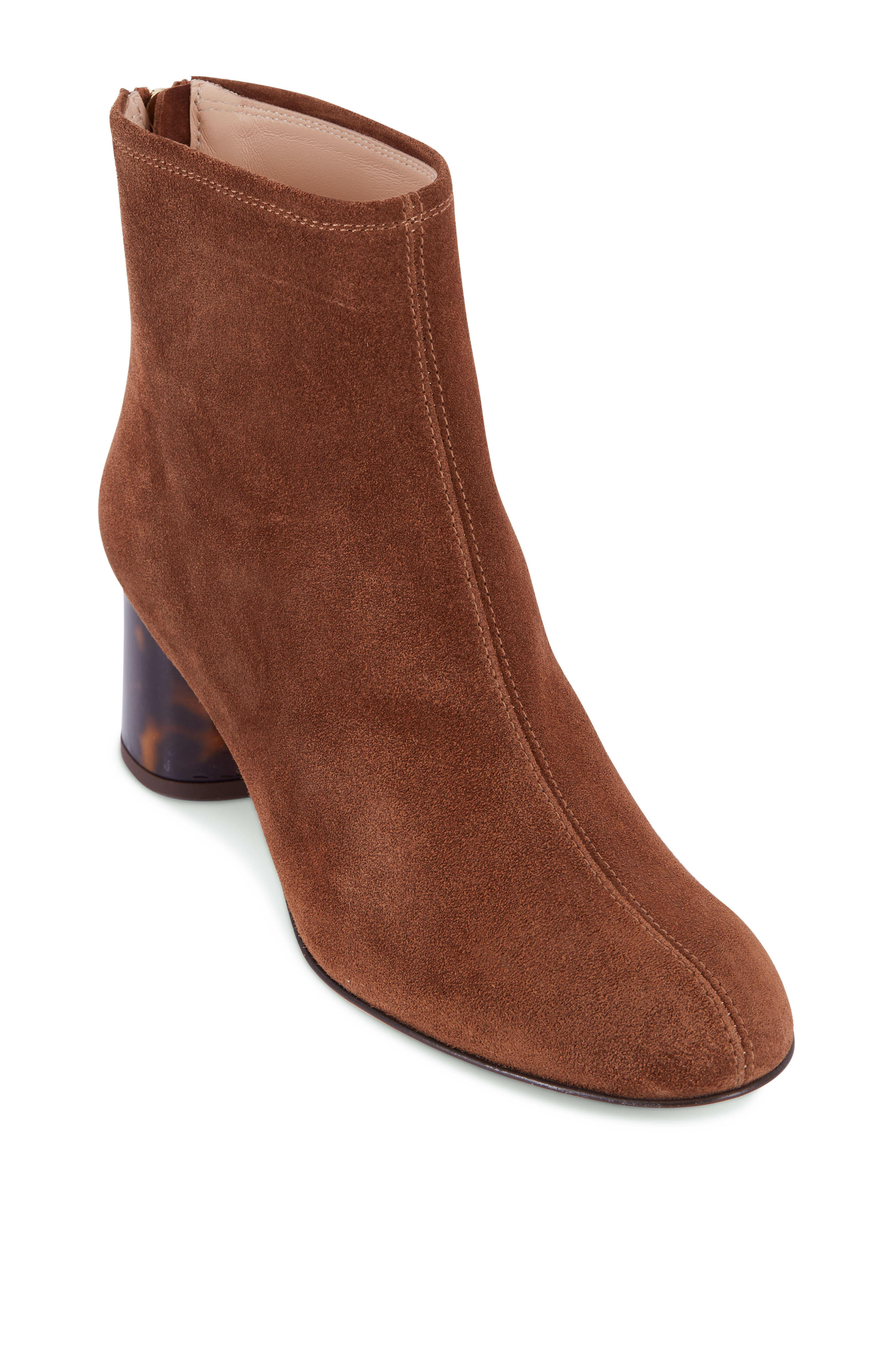 AGL Veta Precious Cognac Suede Tortoise Bootie 50mm