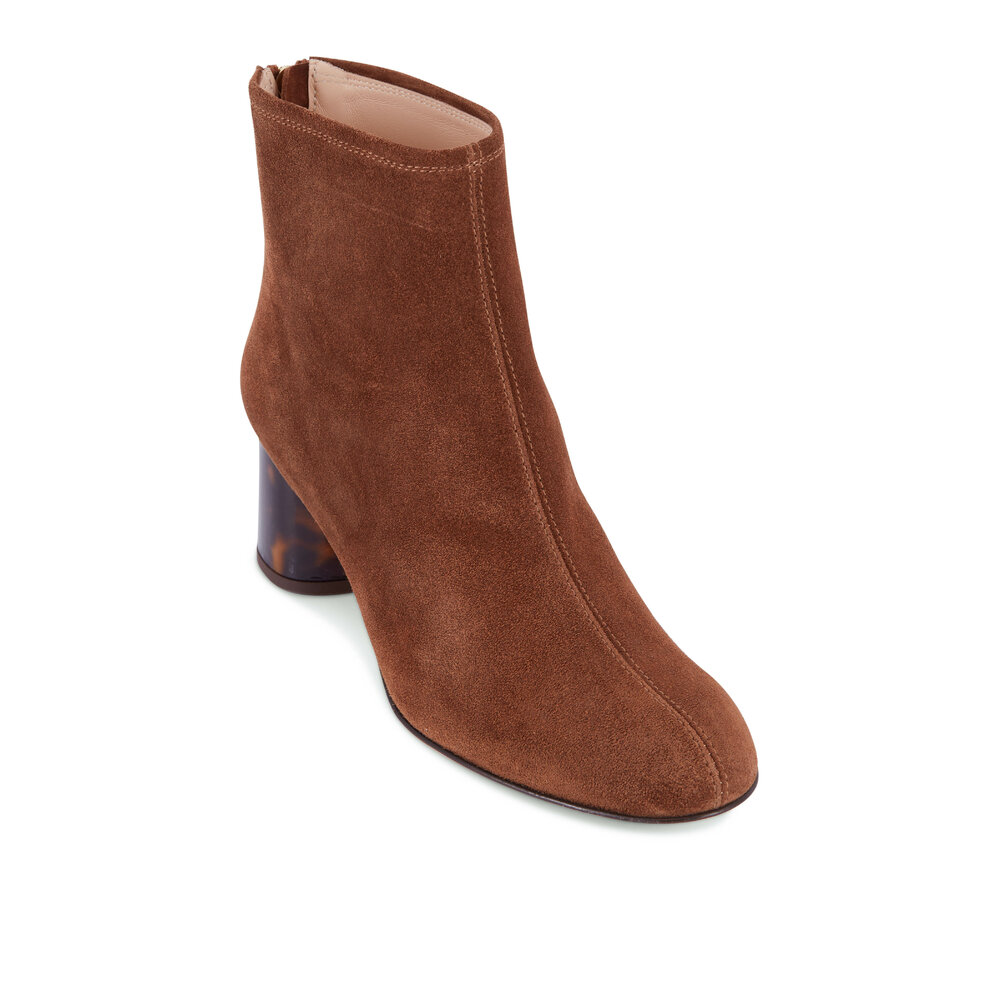 AGL Veta Precious Cognac Suede Tortoise Bootie 50mm