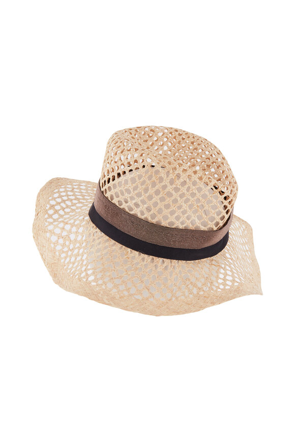 Brunello Cucinelli - Natural Raffia Monili & Grosgrain Fedora