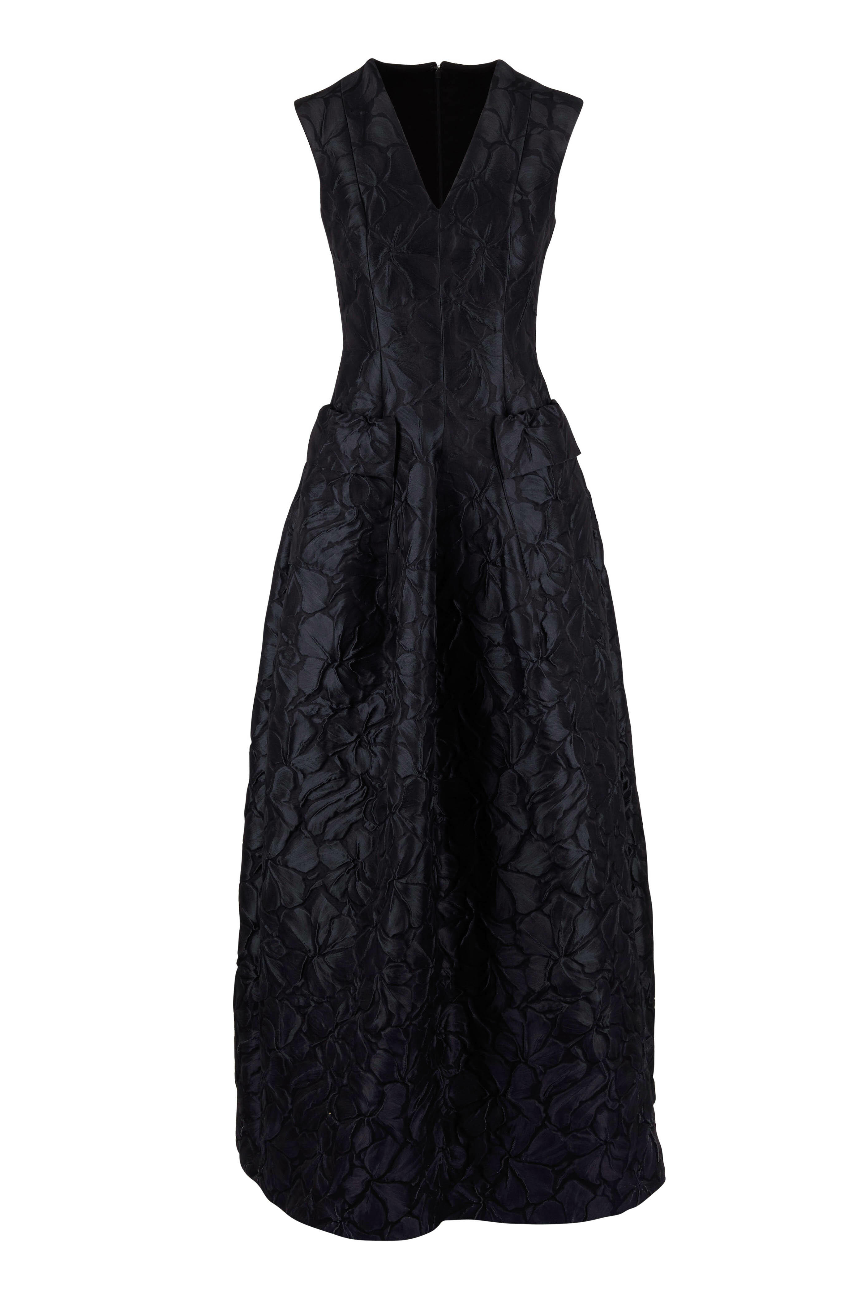 Talbot Runhof - Momo Black Sleeveless Textured Gown