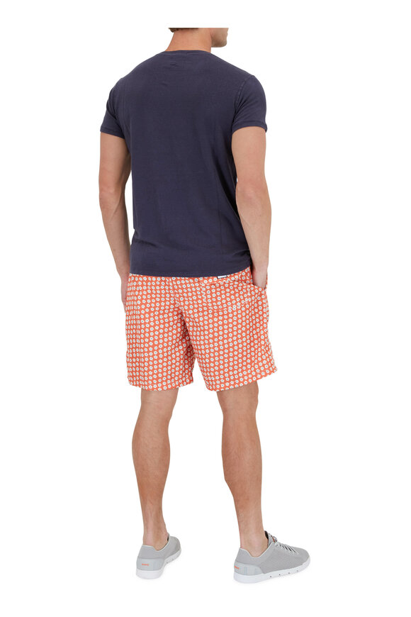 Fedeli - Blossom Orange & Navy Swim Trunks