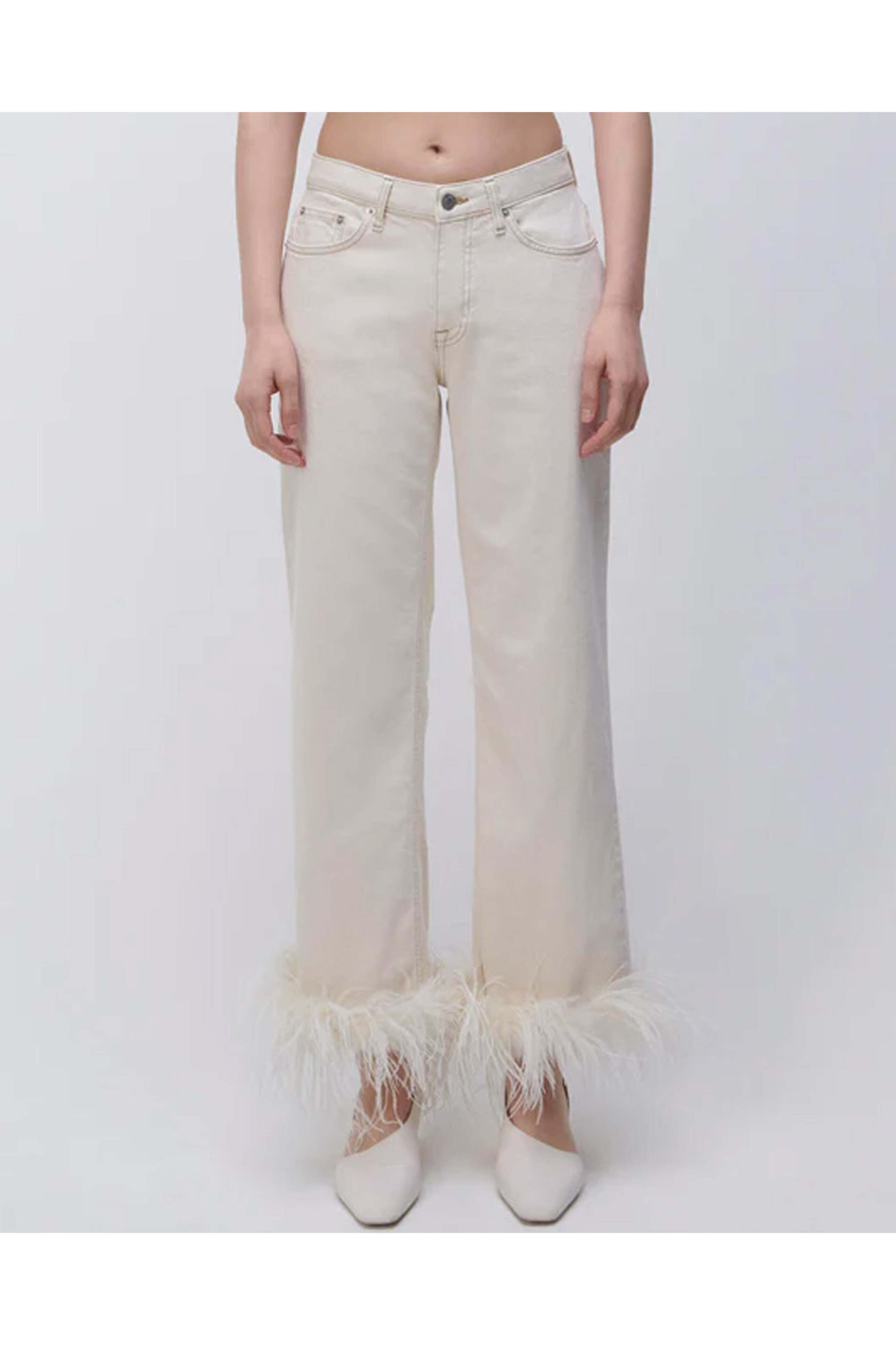 Simkhai - Jude High Rise Wide Crop Jean in Winter White