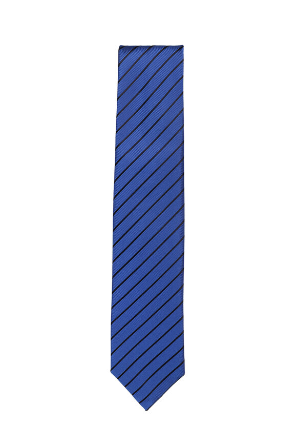Momas Blue & Black Stripe Necktie