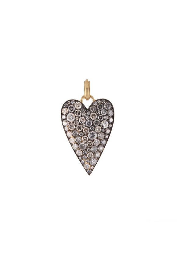 Sylva & Cie Medium Gray Diamond Heart Pendant