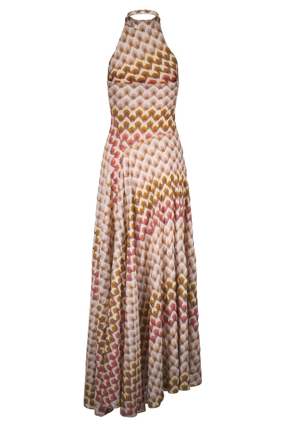Missoni Gold & Beige Halter Maxi Dress - view 3