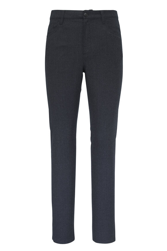 Canali Gray Brushed Wool Performance Five Pocket Pant - view 1