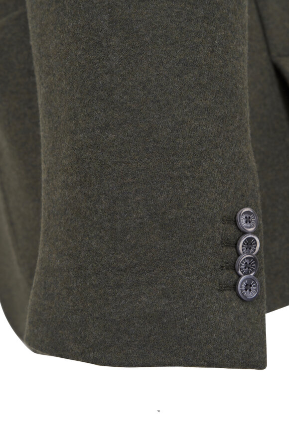 Fedeli Olive Green Cashmere Sportcoat - view 6