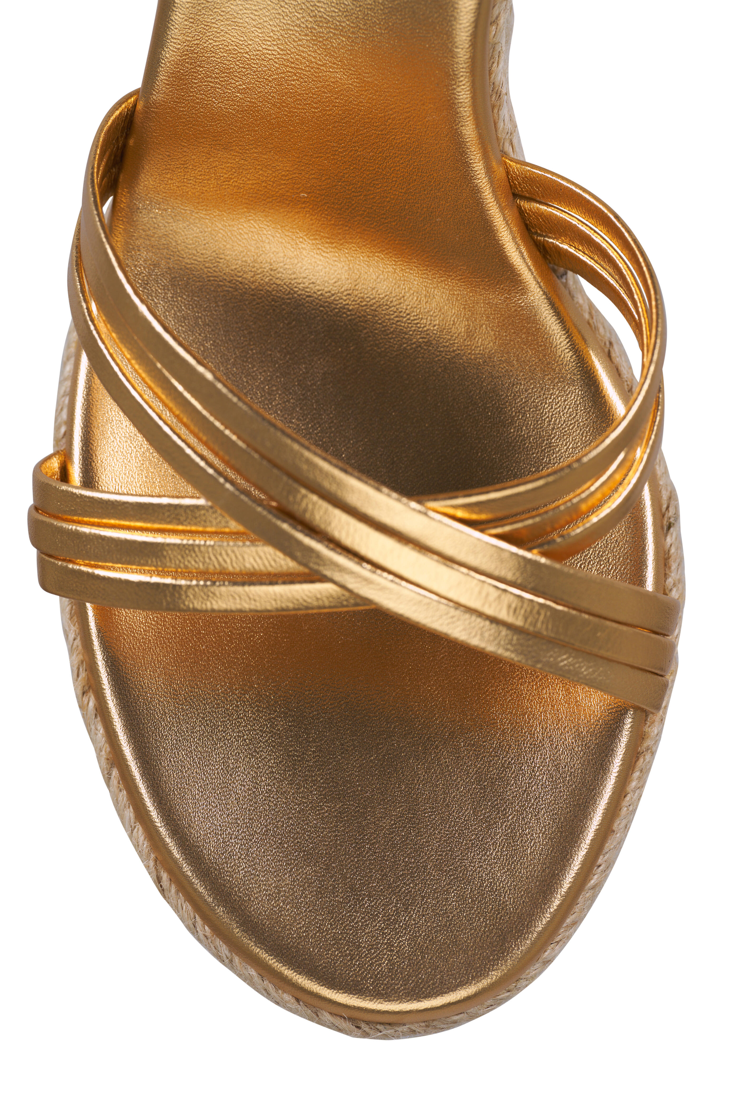 Gianvito Rossi - Mekong Leather Ankle Strap Espadrille Wedge, 70mm