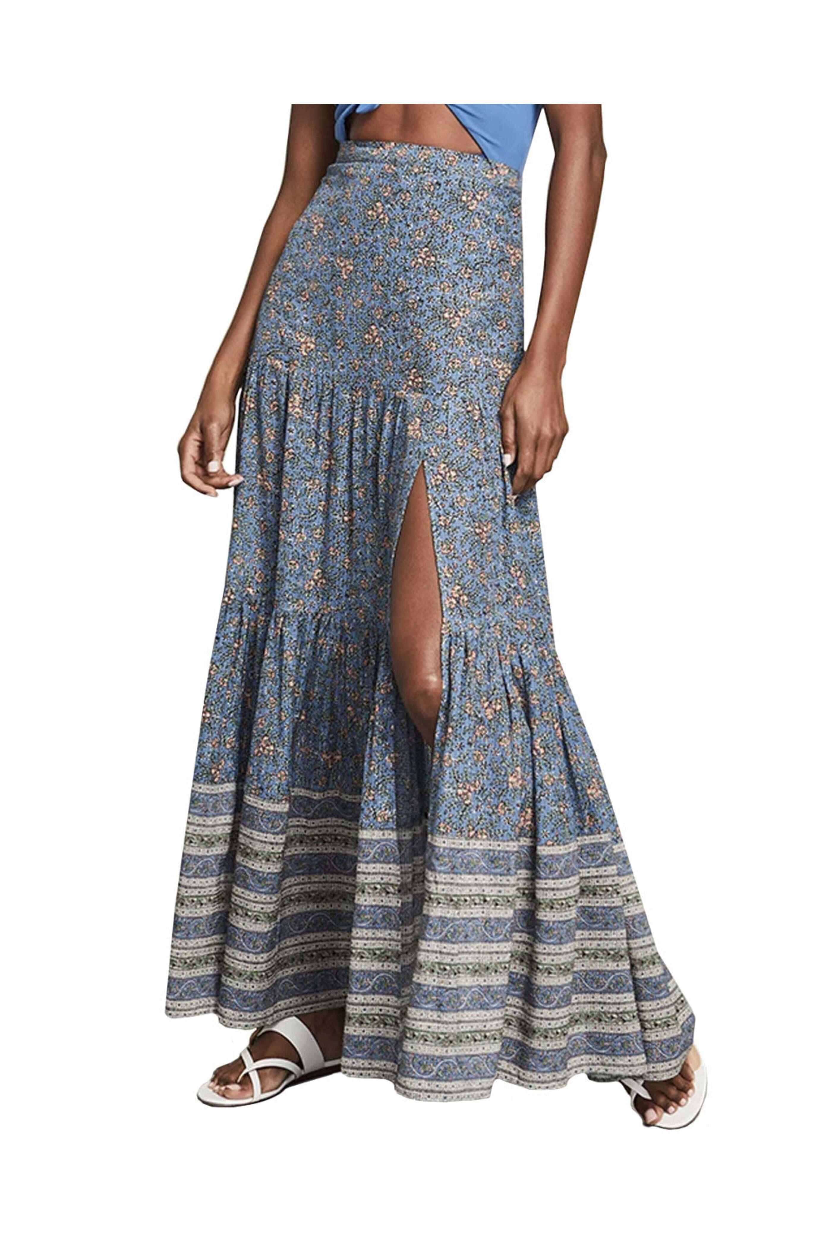 Veronica Beard - Nottingham Blue Floral Print Serence Maxi Skirt