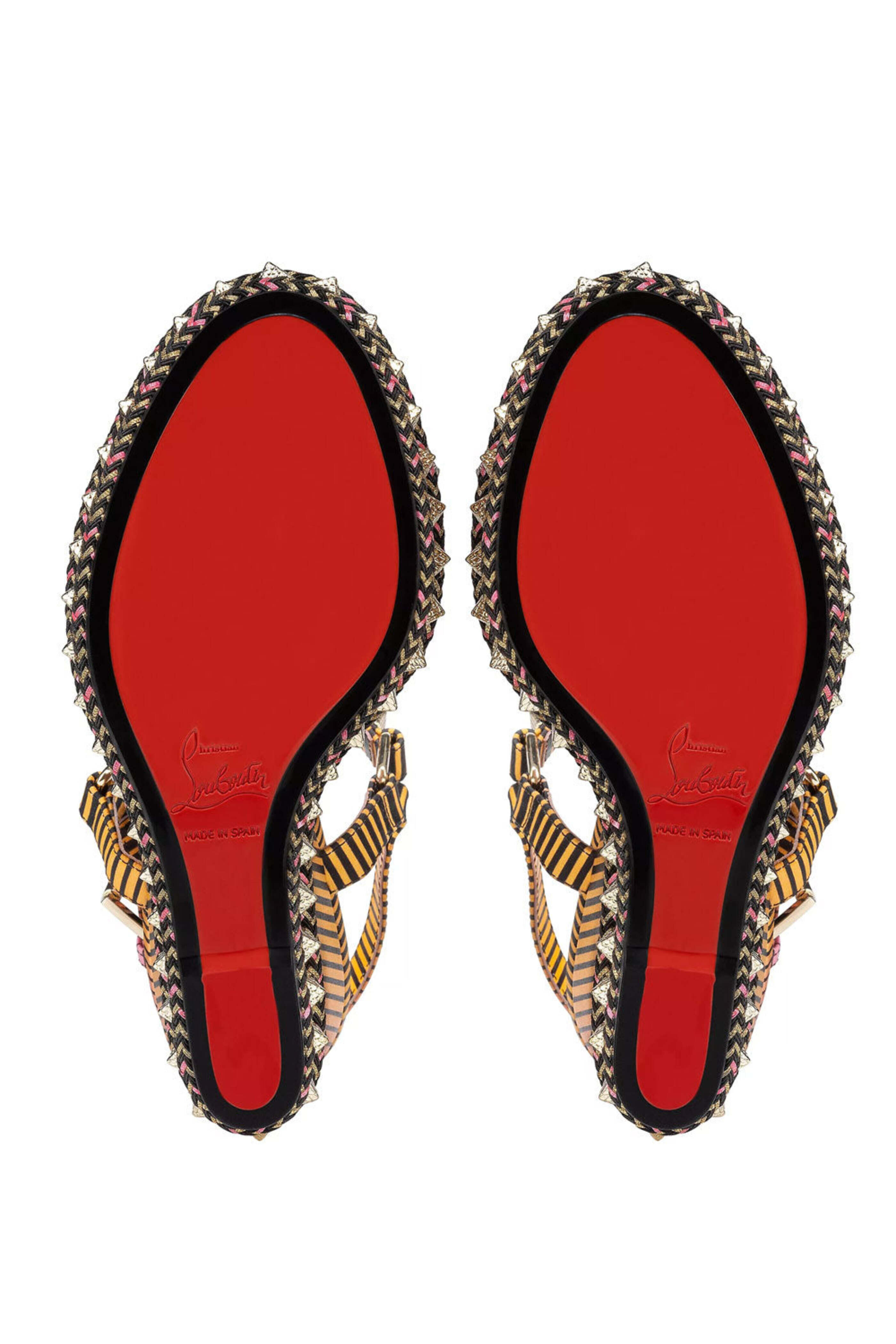 サンダル・ミュール Pyraclou 110 leopard-print satin espadrilles Christian Louboutin - Pyraclou 110mm Satin Wedge in Muti
